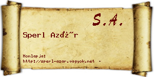 Sperl Azár névjegykártya
